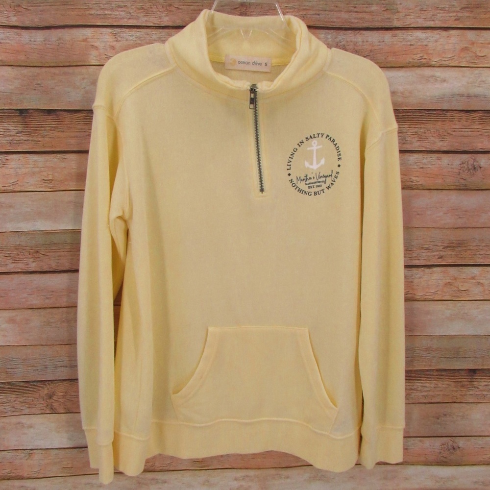 ocean drive Yellow 1/4 Zip Pullover S
